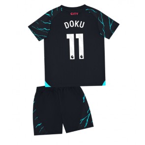 Manchester City Jeremy Doku #11 Replika Babytøj Tredje sæt Børn 2023-24 Kortærmet (+ Korte bukser)